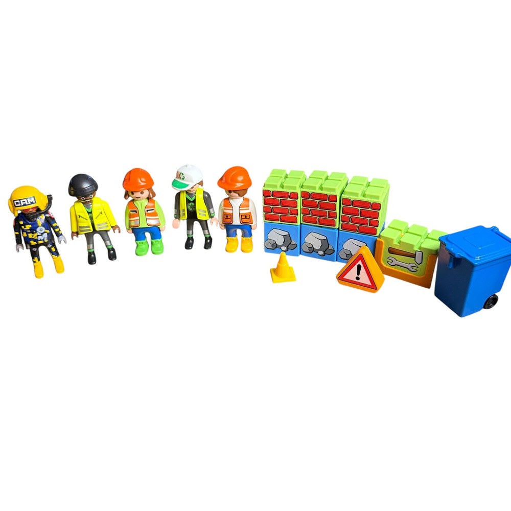 Playmobil Construction Worker City Action Figures‎ & Building Blocks Playset